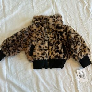 Warm fuzzy leopard jacket